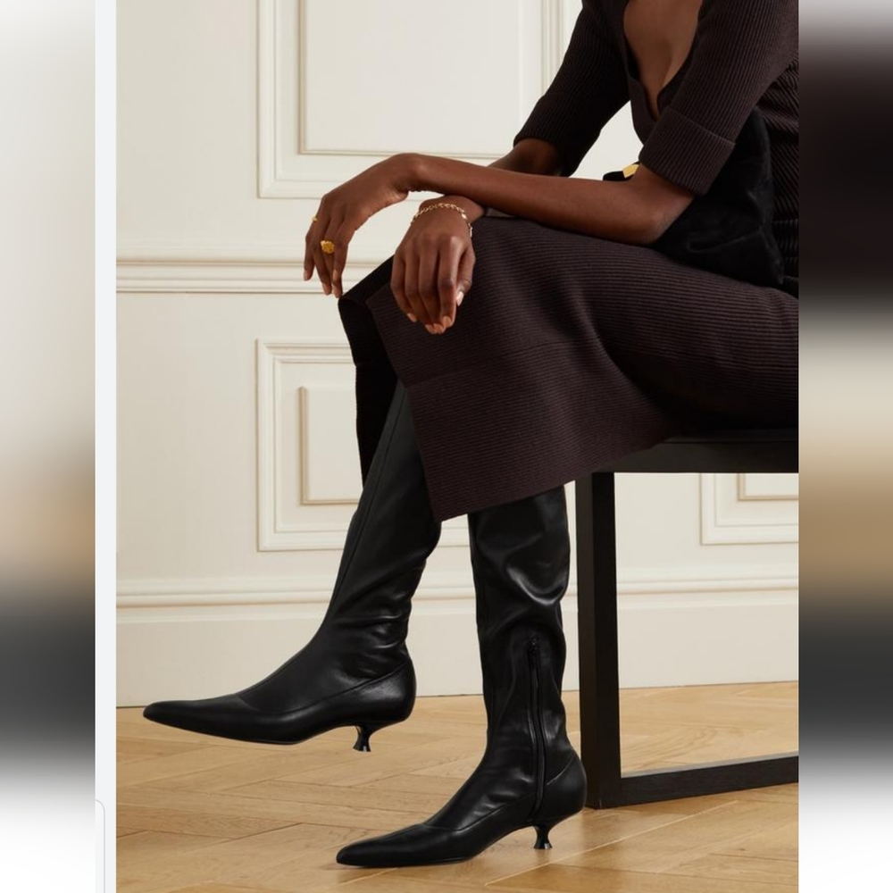 Italian Leather Kitten Heel Boots